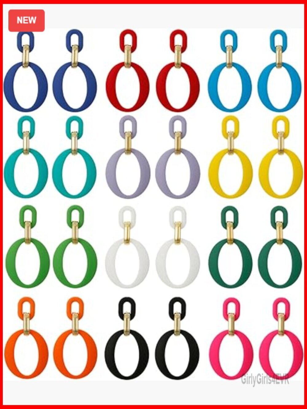 12 Pair Acrylic Geometric Drop Dangle Earrings Set Statement Jewelry